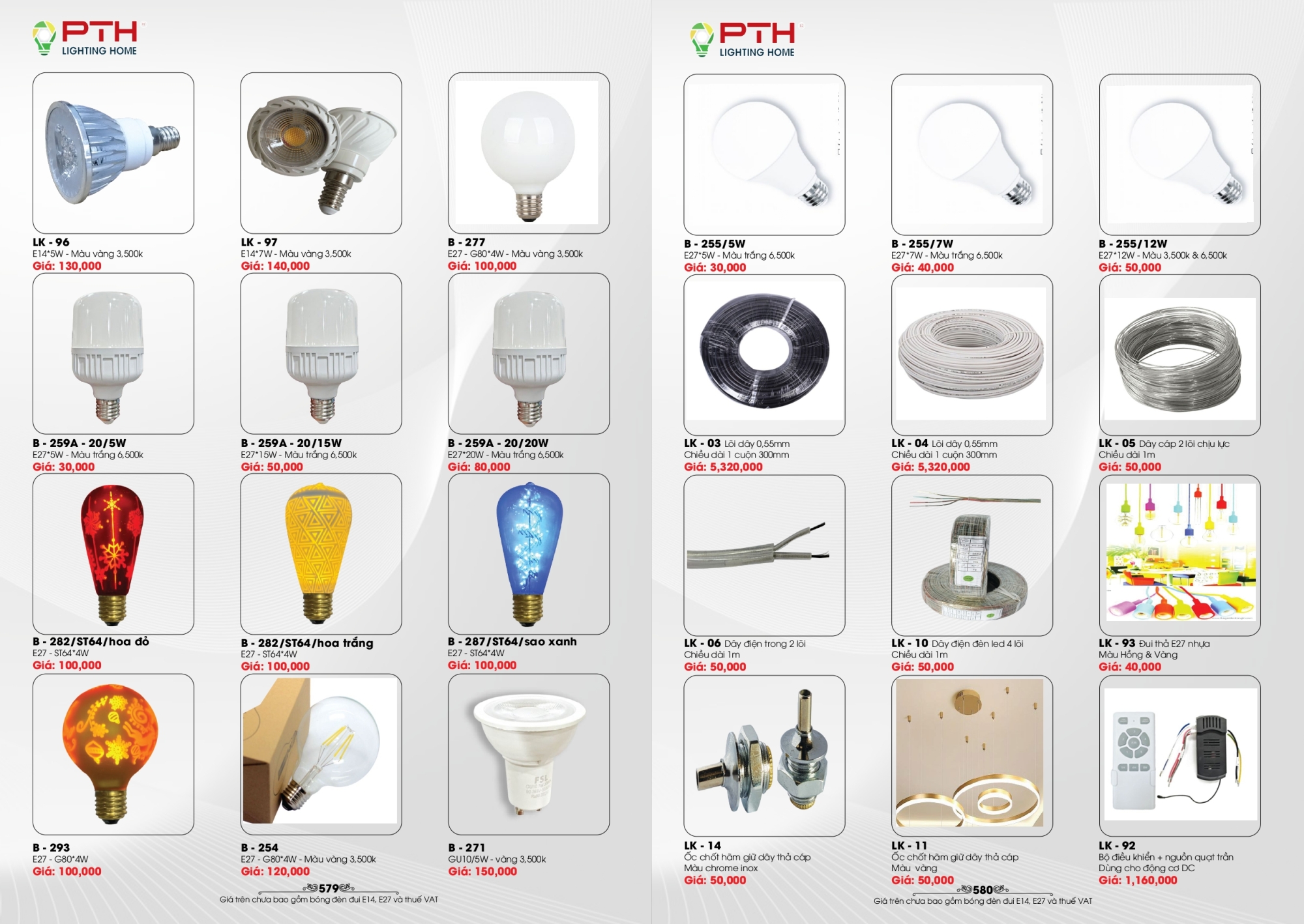 Bảng giá đèn trang trí PTH Lighting Home 2026